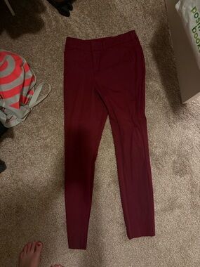 Women’s Slim Stretch Pants in Burgundy